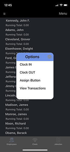 Tap 'Assign iButton'