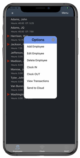 Insert a missed clock-in or clock-out with a just few taps.